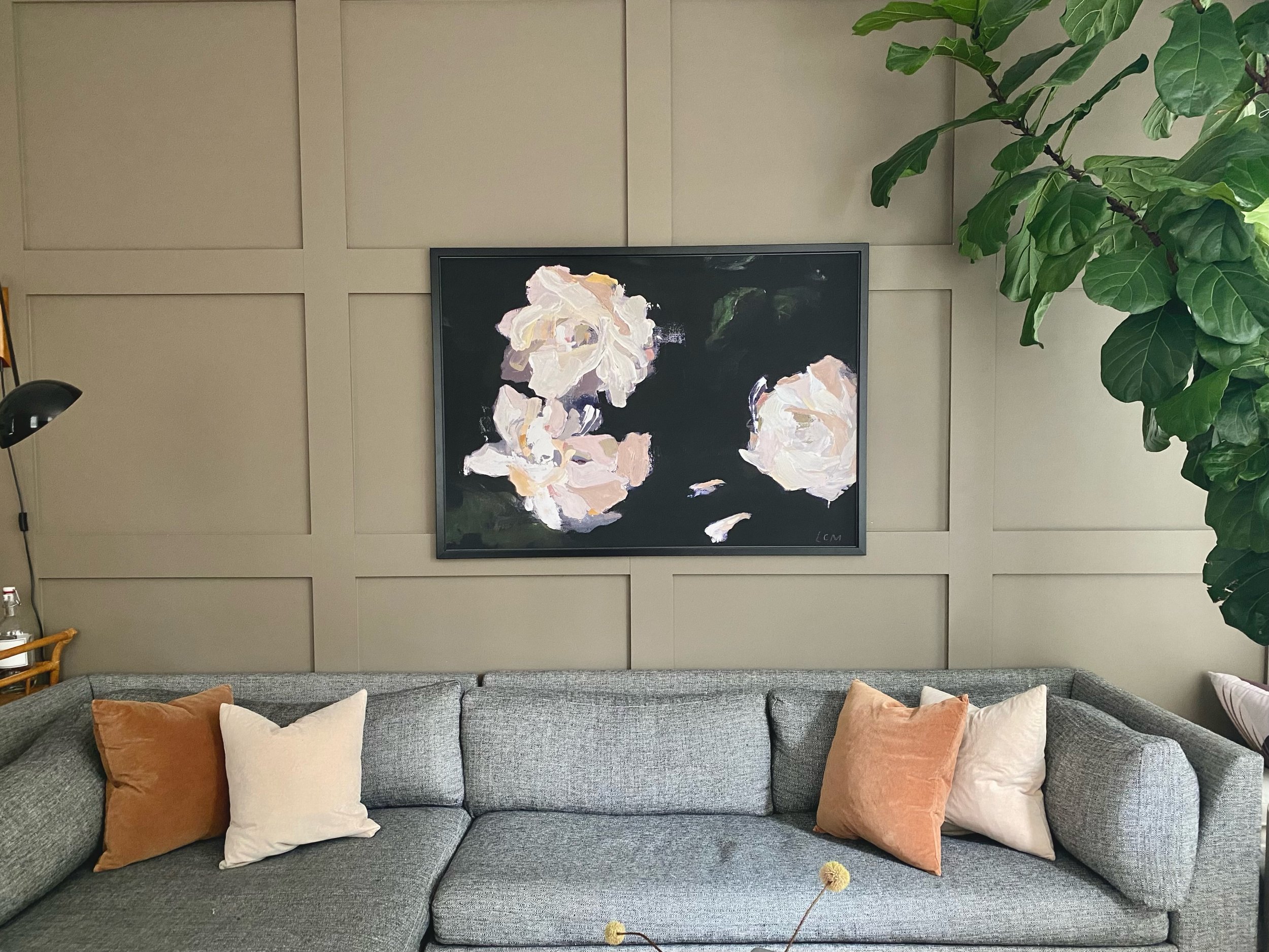 oversized art in living room