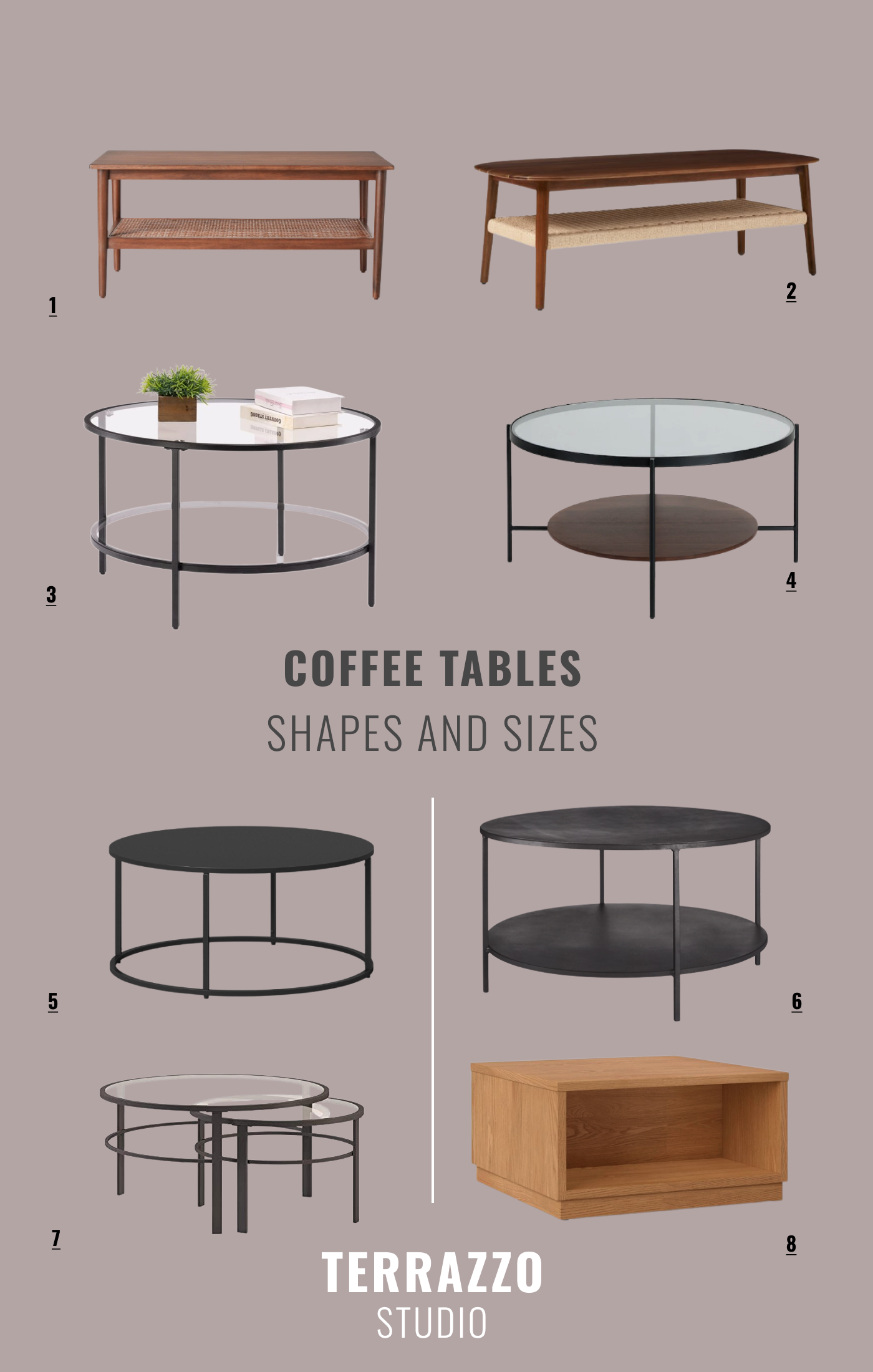 shape & size coffee tables