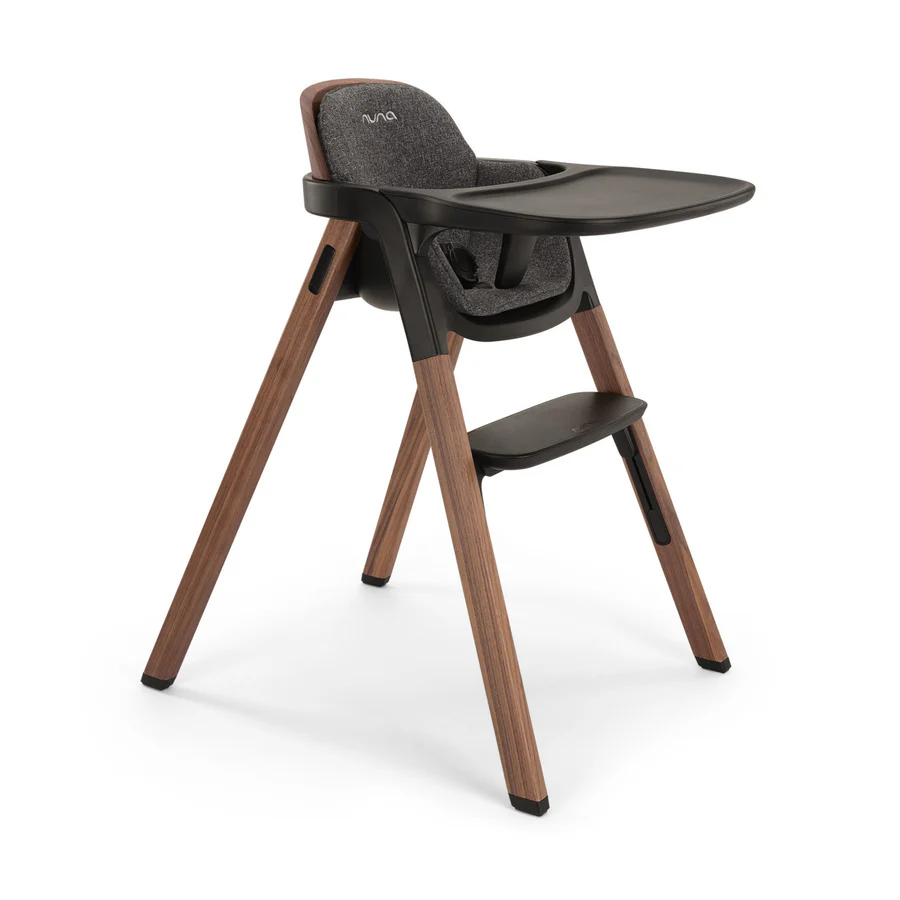Nuna Bryn high chair in Sanderson-Black Walnut color
