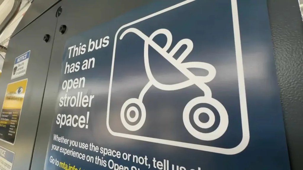 MTA stroller sign on a bus