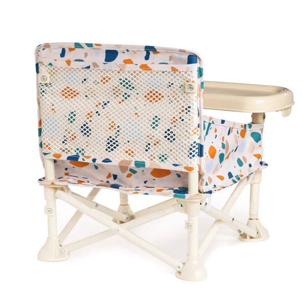 Back View of Terrazzo print Izimini Portable Booster Chair